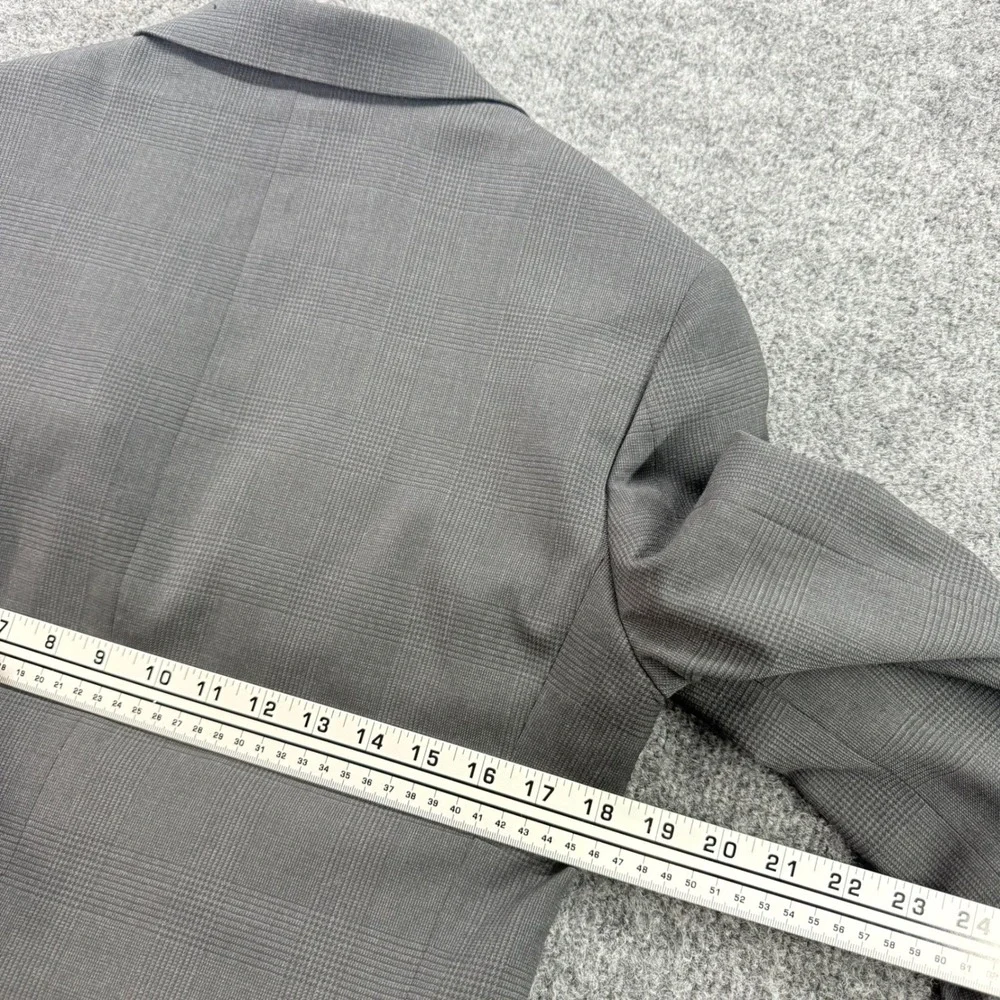 Jos A Bank 1905 Blazer Slim Fit Merino Wool Stretch Sport Coat dark‎ Grey Plaid